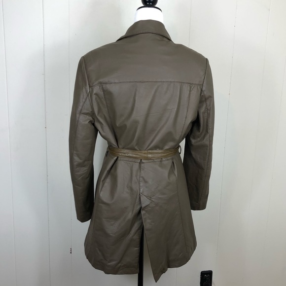 Vintage Belted Leather Jacket Sz S - Picture 2 of 15